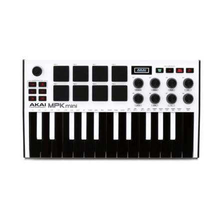 มิดี้คอนโทรลเลอร์ AKAI MPK MINI MK3  คีย์บอร์ด 25 คีย์ (สีขาว)_1